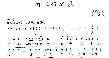 打工仔之歌_歌曲简谱_词曲:高元胜 梁铭