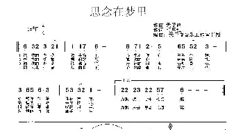 思念在梦里_歌曲简谱_词曲:明思红 天子俊