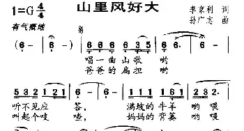 山里风好大_歌曲简谱_词曲:李京利 孙广志