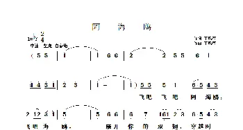 阿海鸥_歌曲简谱_词曲:于凤瀛 于凤瀛