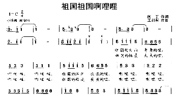 祖国祖国啊哩哩_歌曲简谱_词曲:阿丁 王训军