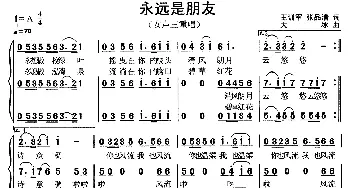 永远是朋友_歌曲简谱_词曲:王训军 张品清 大冰