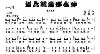 当兵的就是那么帅_歌曲简谱_词曲:兵子 安松