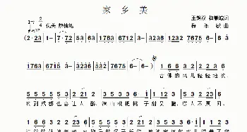 家乡美_歌曲简谱_词曲:王锡权 梅兼毓 梅兼毓