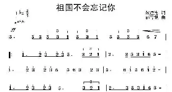 祖国不会忘记你_歌曲简谱_词曲:张建忠 邵寿棋