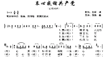 衷心感谢共产党_歌曲简谱_词曲:倪伟、吴华 吴华、倪伟