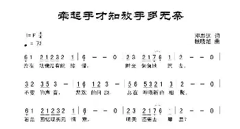 牵起手才知放手多无奈_歌曲简谱_词曲:田宇 杨晓旭