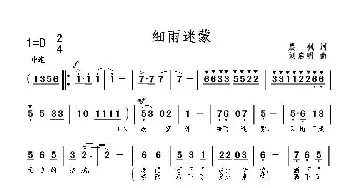 细雨迷蒙_歌曲简谱_词曲:晨枫 刘启明