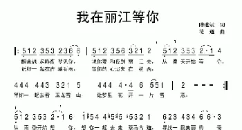 我在丽江等你_歌曲简谱_词曲:陈道斌 花道