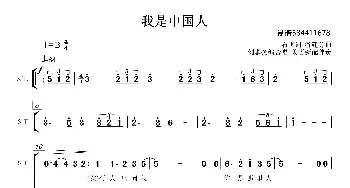 我是中国人合唱谱_歌曲简谱_词曲: