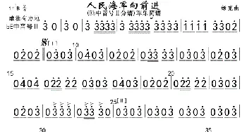 13人民海军向前进(bE中音号Ⅱ分谱)军乐_歌曲简谱_词曲: 魏群