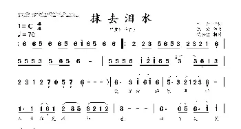 抹去泪水_歌曲简谱_词曲:卡斯 陈宏