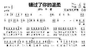 错过了你的温柔_歌曲简谱_词曲:王浩 郝峰