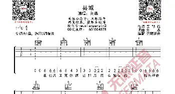 刘森 县城 吉他谱_歌曲简谱_词曲: