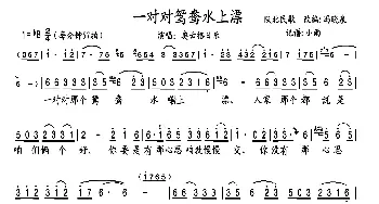 一对对鸳鸯水上漂_歌曲简谱_词曲:陕北民歌 冯晓泉改编