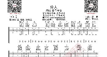 排骨教主 伶人 吉他谱_歌曲简谱_词曲: