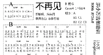 不再见_歌曲简谱_词曲:郭敬明、洛洛 李荣浩