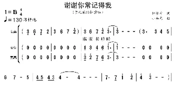 谢谢你常记得我_歌曲简谱_词曲:林煌坤 小谷充