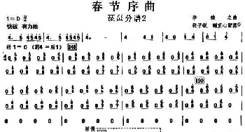 18春节序曲之琵琶分谱2_歌曲简谱_词曲: 李焕之曲 张子锐 谢直心 配器