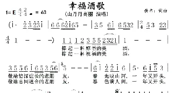 幸福酒歌_歌曲简谱_词曲: