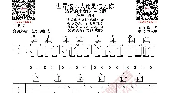 程响 世界这么大还是遇见你 吉他谱_歌曲简谱_词曲: