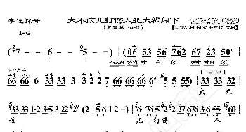 李逵探母·大不该儿打伤人把大祸创下_歌曲简谱_词曲:暂无 恒流星制谱