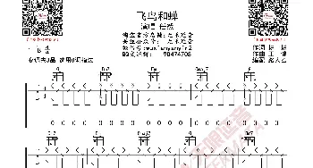 任然 飞鸟和蝉 吉他谱_歌曲简谱_词曲: