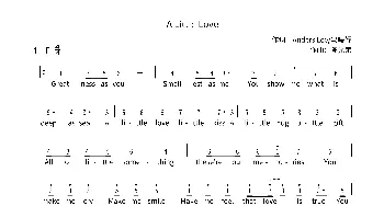 A Little Love_歌曲简谱_词曲:Anders Lee/冯曦妤 陈光荣