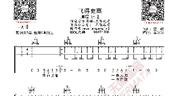 汪峰 飞的更高 吉他谱_歌曲简谱_词曲: