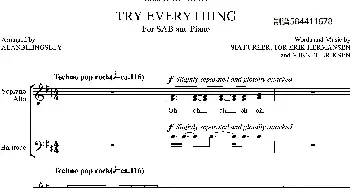 TRY EVERYTHING疯狂动物城三部合唱谱_歌曲简谱_词曲: