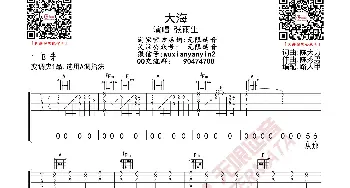 张雨生 大海 吉他谱_歌曲简谱_词曲: