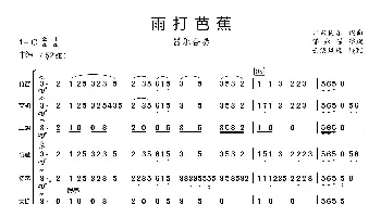 雨打芭蕉_歌曲简谱_词曲:广东民乐 潘永瑾