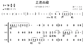 走进西藏_歌曲简谱_词曲:张千一 张千一