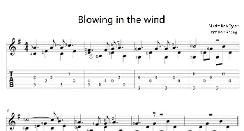 Blowing in the Wind_歌曲简谱_词曲:Bob Dylan Bob Dylan