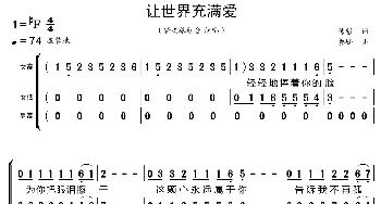 让世界充满爱_歌曲简谱_词曲:陈哲 郭峰