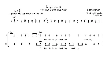 Lightning闪电二声部合唱谱_歌曲简谱_词曲: