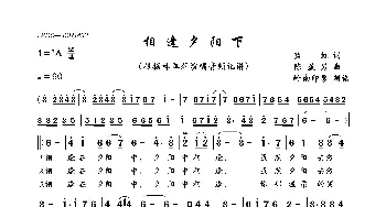 相逢夕阳下_歌曲简谱_词曲:蓝虹 陈盈男