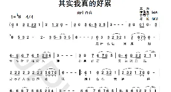 其实我真的好累_歌曲简谱_词曲:三力徐晓岚李勇军 三力徐晓岚李勇军