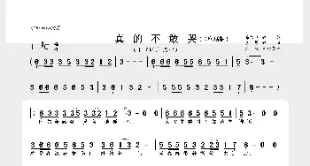 真的不敢哭_歌曲简谱_词曲:陈红卫 李勇