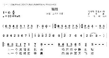 铭刻_歌曲简谱_词曲:杨琳擘 裴佳兴 崔哲