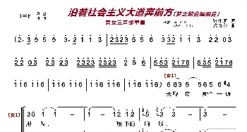 沿着社会主义大道奔前方〔梦之旅合唱组合〕_歌曲简谱_词曲:张仲朋 施万春