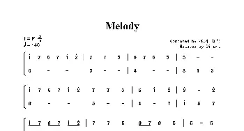 Melody_歌曲简谱_词曲: 梶浦由记