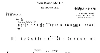 You Raise Me Up合唱谱_歌曲简谱_词曲: