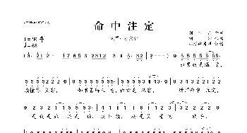 命中注定_歌曲简谱_词曲:刘言宗 刘沙