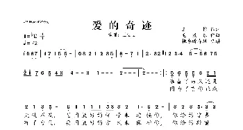 爱的奇迹_歌曲简谱_词曲:王彬 毛成东