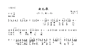 女儿歌_歌曲简谱_词曲:陈凯歌 赵季平