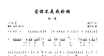 爱你不是我的错_歌曲简谱_词曲:吴文军 赵守义