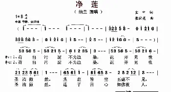 净莲_歌曲简谱_词曲:尘中 崔弦亮