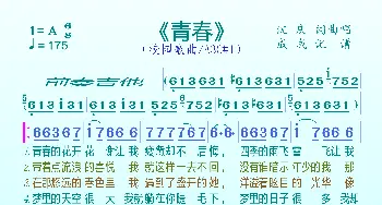 青春_歌曲简谱_词曲:沈庆 沈庆
