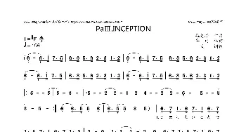 [日]PaⅢ.INCEPTION_歌曲简谱_词曲:牛肉 雄之助